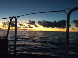 Sonnenuntergang auf der Atlantiküberquerung mit der Atlantic Odyssey