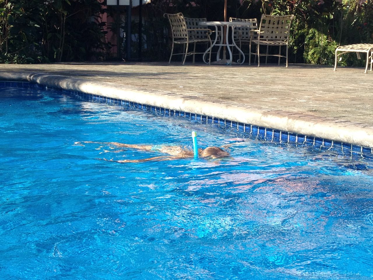 Paula schnorchelt im Pool der Marina in Chaguaramas  Trinidad 
