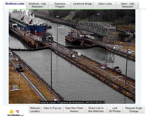 Webcams zum Verfolgen der hapa na sasa beim Schleusen im Panamakanal