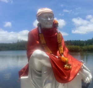Götterstatue am Ganga Talao Tempel auf Mauritius