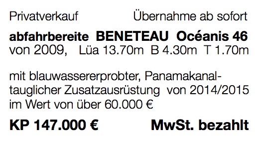 Voll ausgerüstete Beneteau Oceanis 46 für Langfahrt günstig zu verkaufen