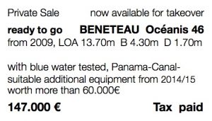 Fully equipped Beneteau Oceanis for blue water sailing for sale 46