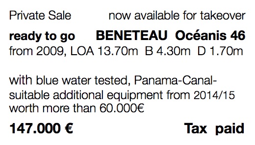 Fully equipped Beneteau Oceanis for blue water sailing for sale 46  